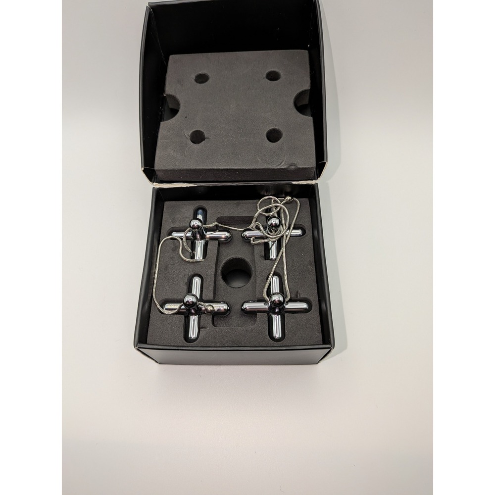 Alessi LPWK Chiave 2007 Chrome Interconnected Jack Trivet Set Silver Modernist
